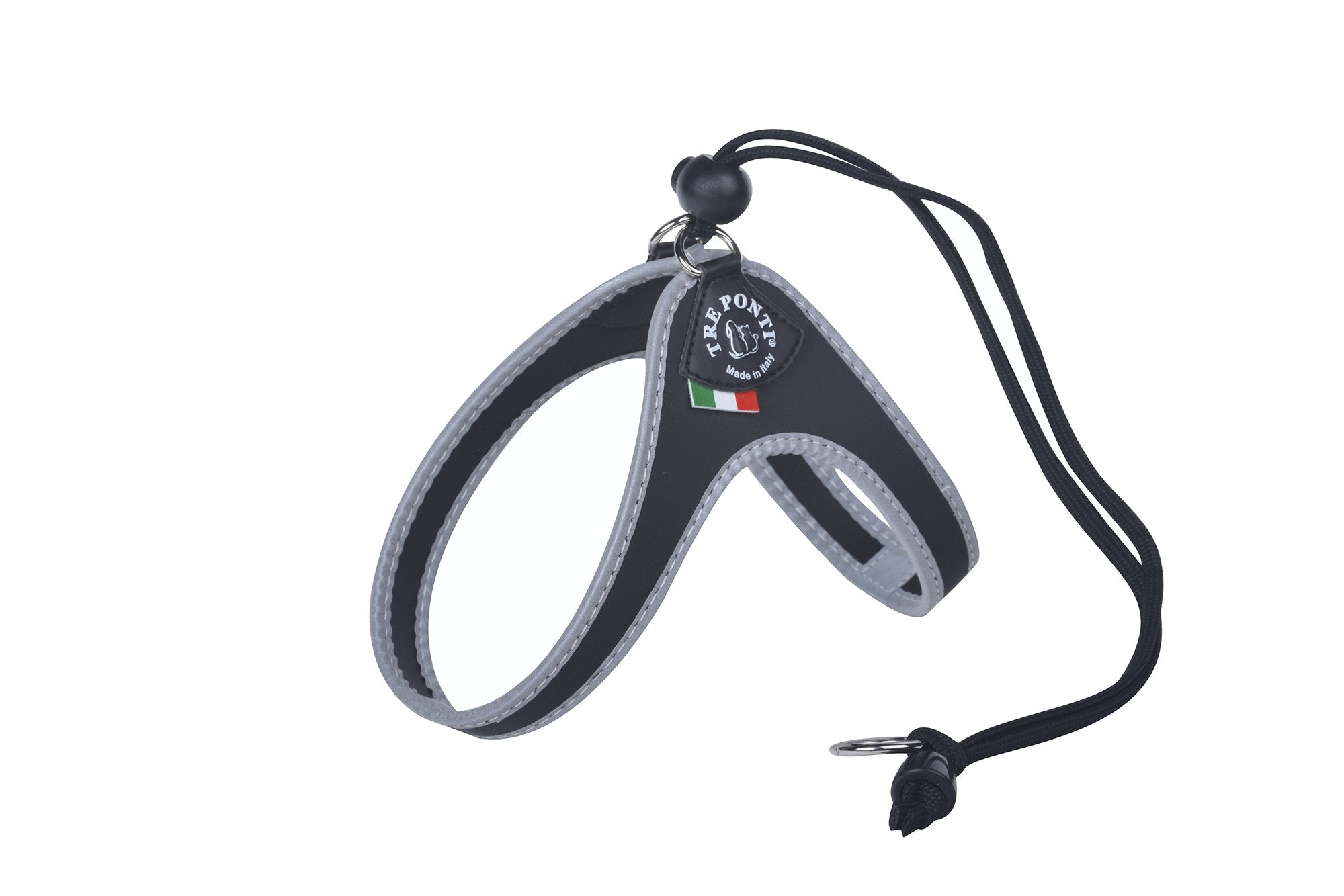 Easy Fit Liberta  Silver Black Harness with No Escape Adjustable Closure