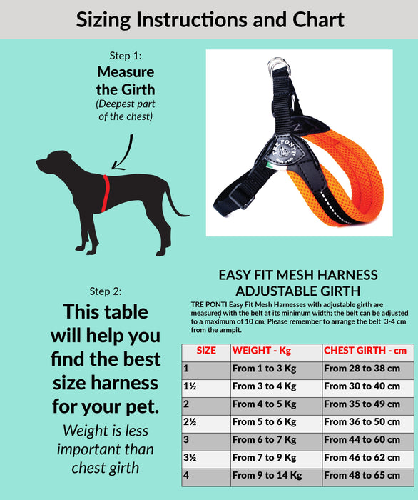 Easy Fit Red Mesh Harness with Adjustable Girth