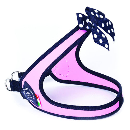 Easy Fit Fashion Light Blue Harness with Polka Dot Bow