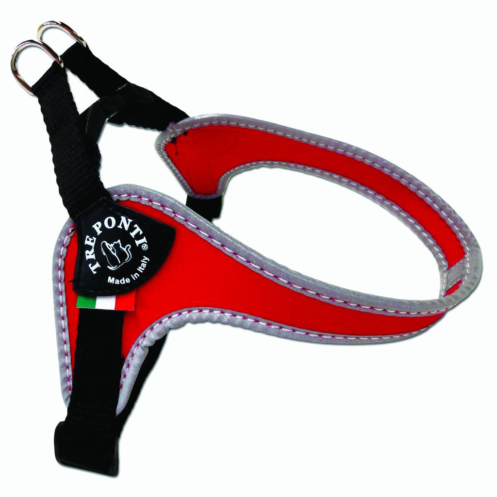 Easy Fit Silver - Red Harness with Adjustable Girth